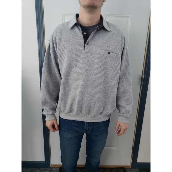 Vintage Other - 90s‎ Gray Collared Sweatshirt